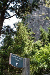 Beacon Rock trail by the Columbia River 