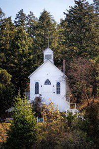 Church overlooking the marina