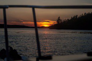 Sunset on the boat