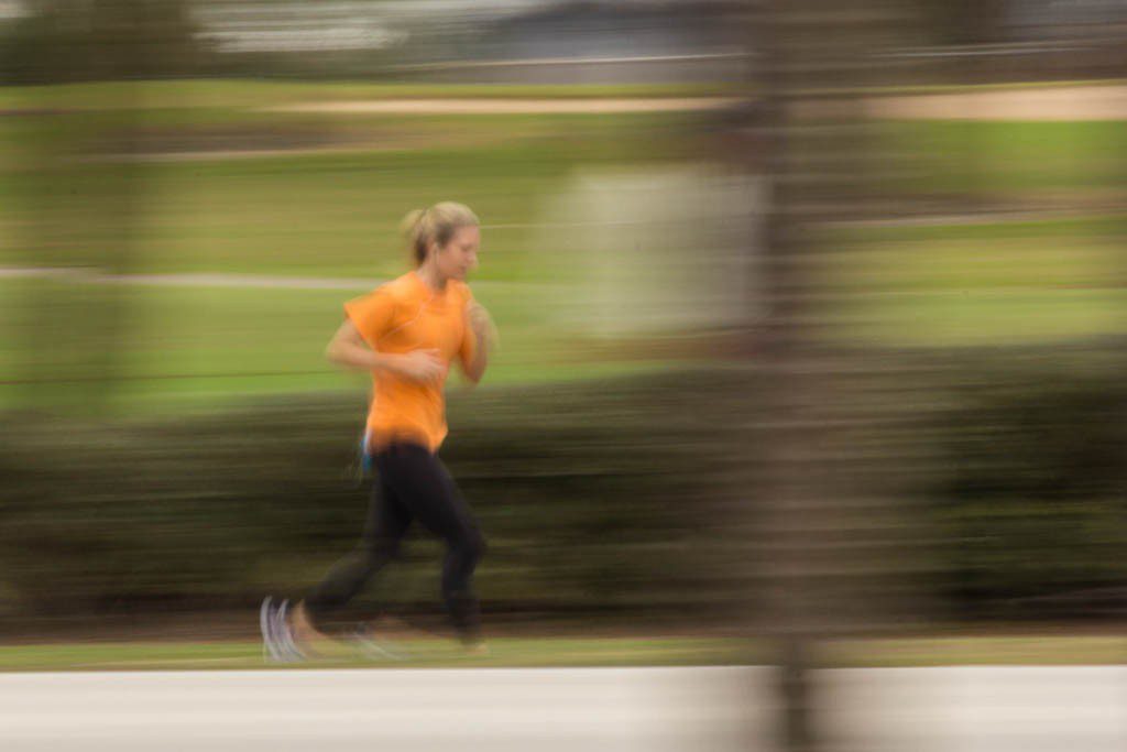 Blurry shot of a runner.