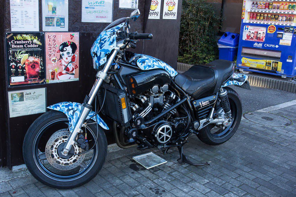 Who doesn't like a blue camo Yamaha V-Max?