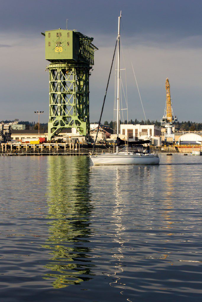 Reflections in the water. 