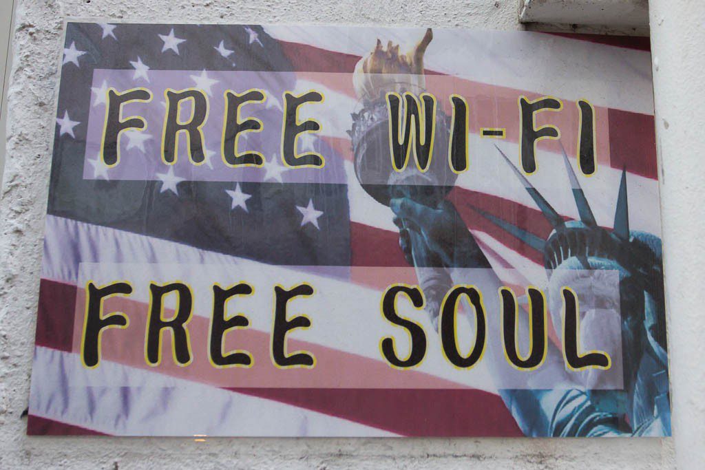 Free Wifi and soul because this is 'Merica! ...wait a minute...