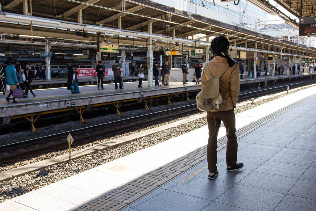 Waiting for the train