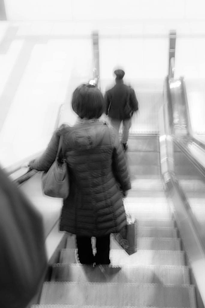 People on an escalator