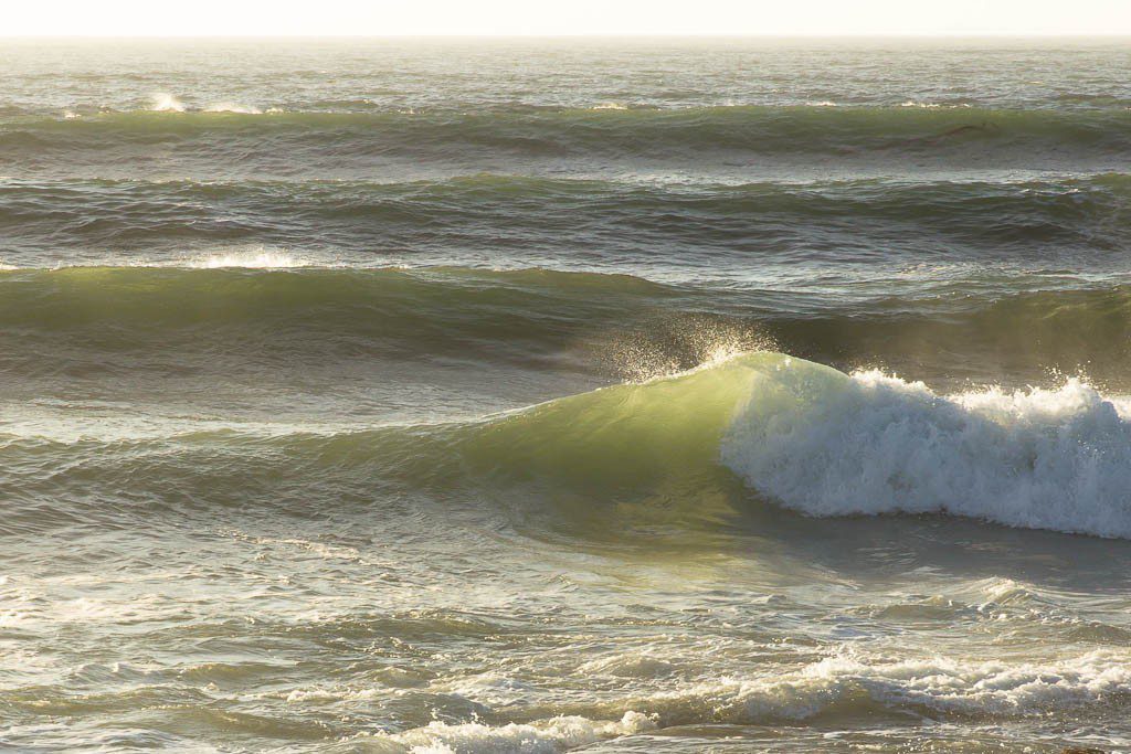 Backlit wave breaking