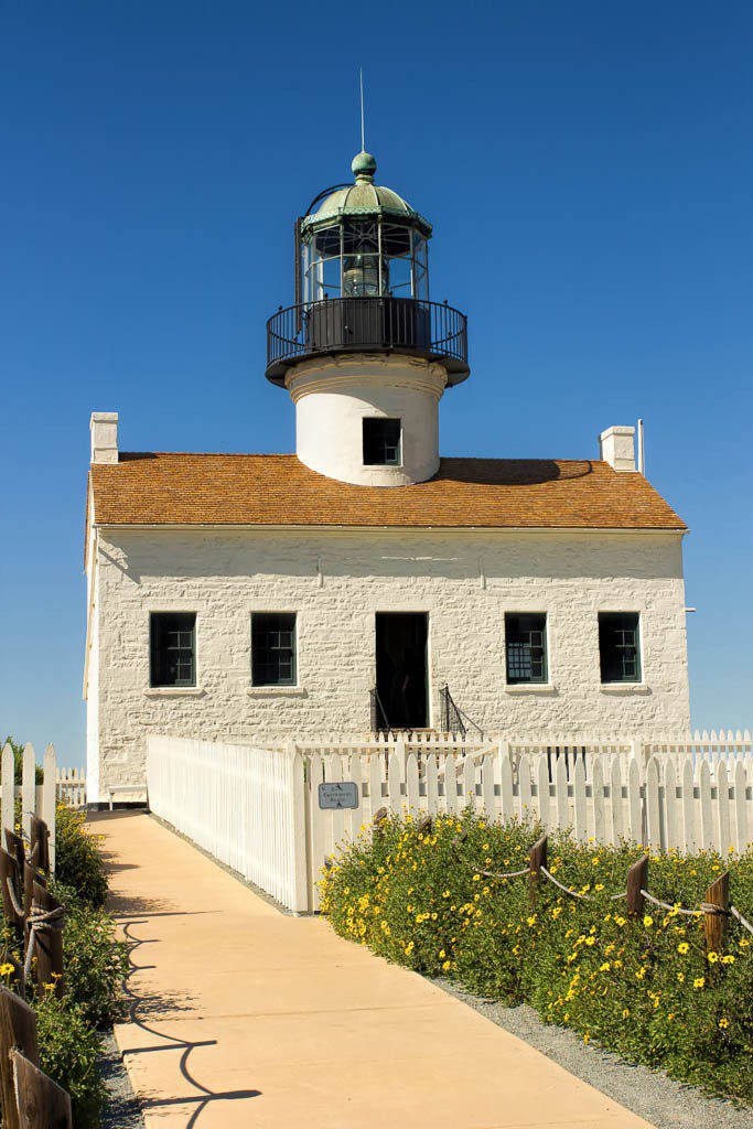 Point Loma light house.  They eventually had to build another one much lower as this one would occasionally be obscured by fog. 