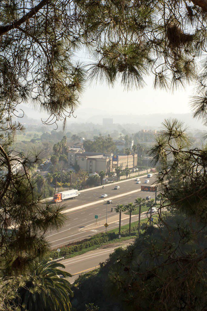 Mountains behind the freeway