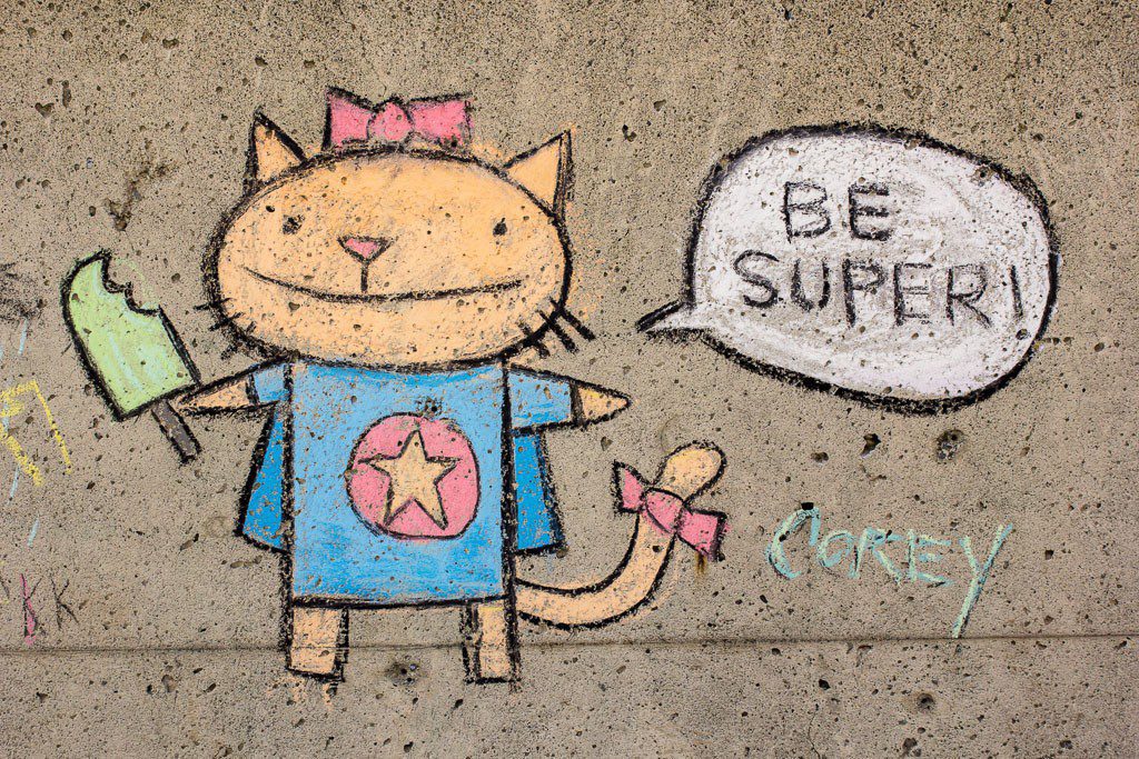 Life advice from a chalk cat.