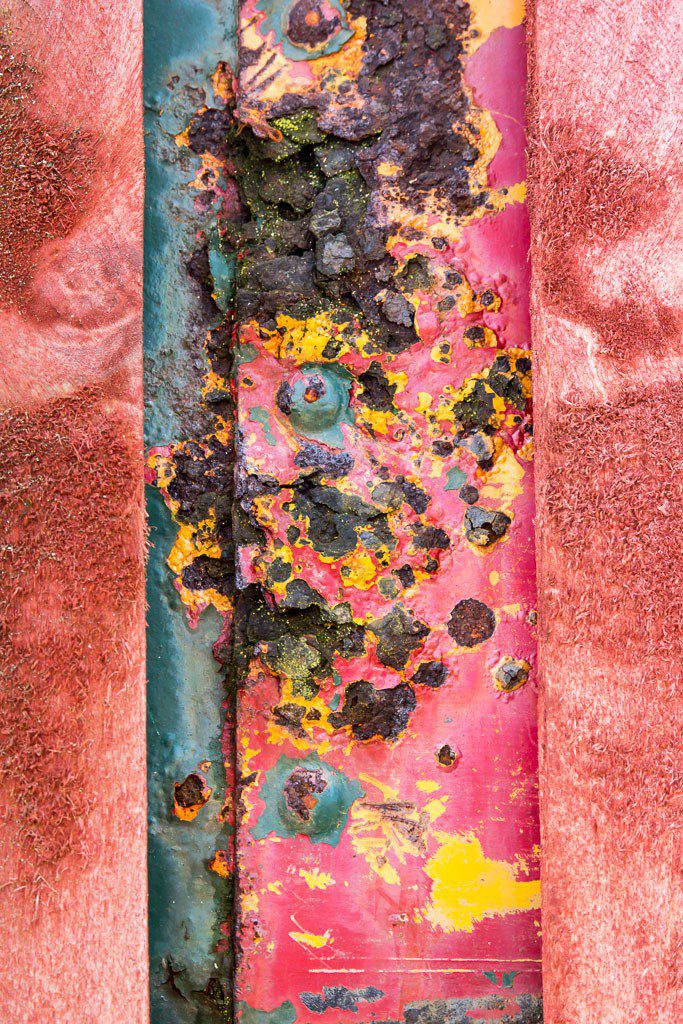 Very colorful rust and paint