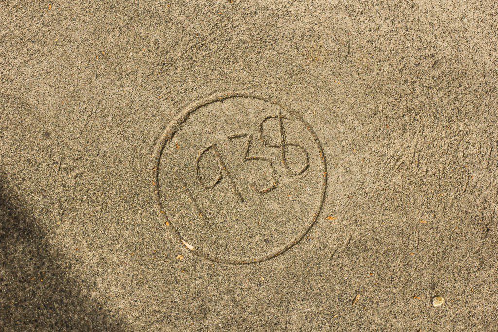 This concrete was apparently installed in 1938