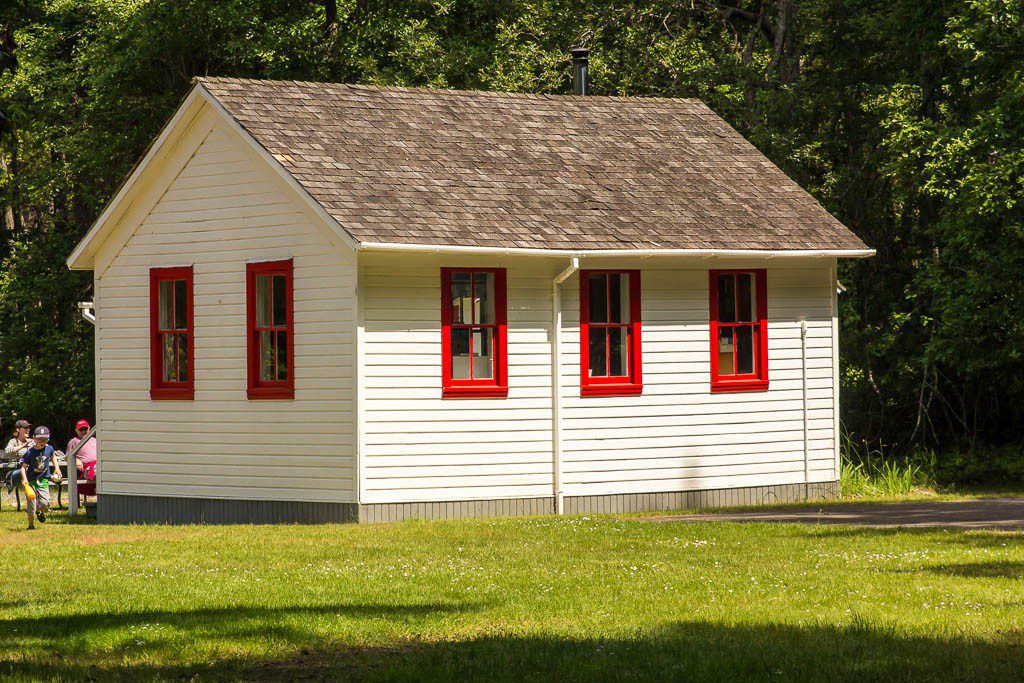 The old school house. It was being repainted last time we were here. It's nice to see it finished and sparkly new!