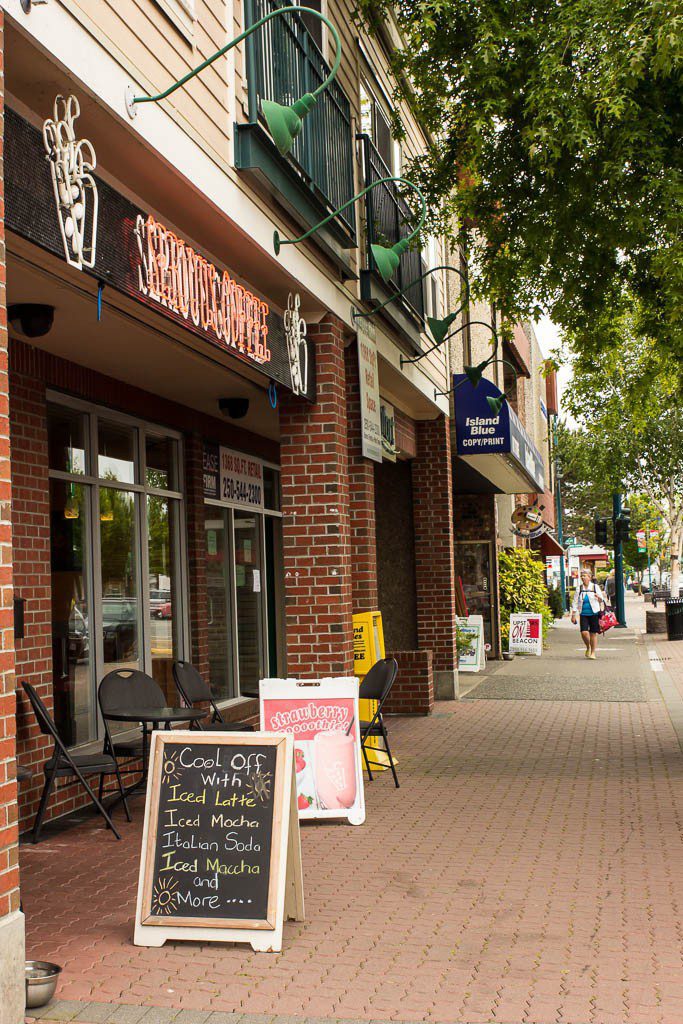 Down the main drag! Look, coffee!