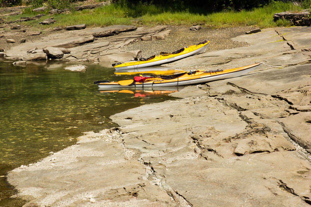 Kayaks look like fun here! The water is super clear.