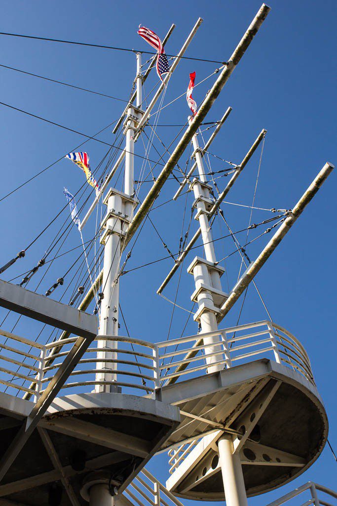 Stairway with ship masts. Neat!