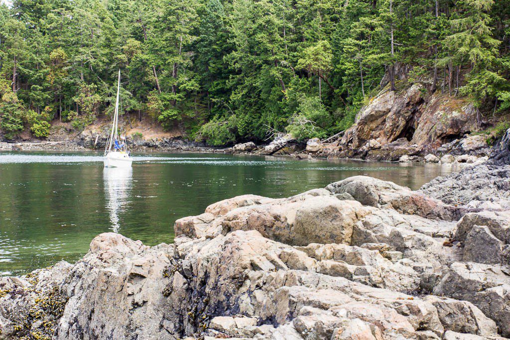 Boat and rocks