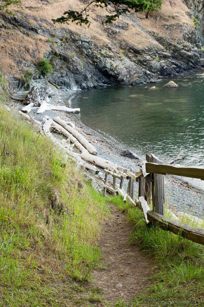 Down to the beach on the opposite side of the island