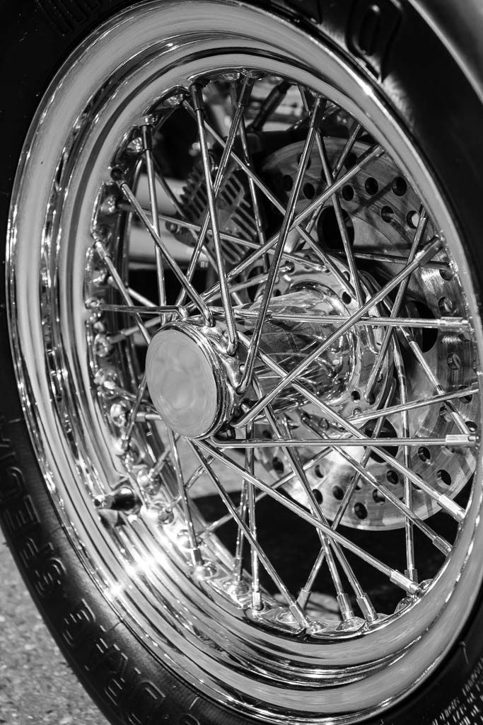 Chrome wire wheels.