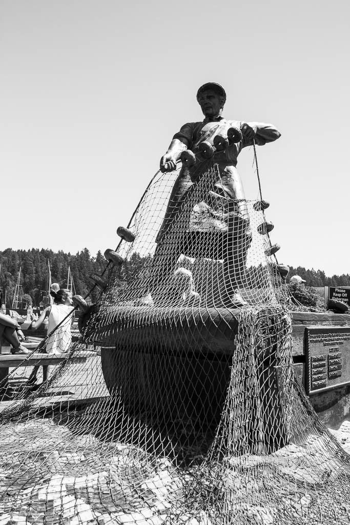 Fisherman statue downtown