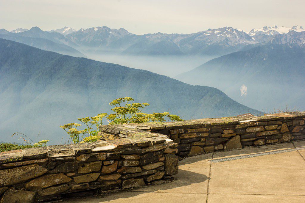 Rock wall at the visitor center