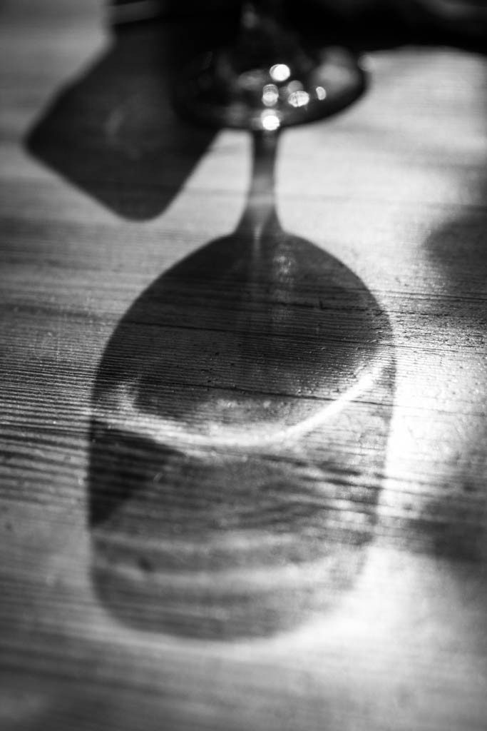 Wine glass at lunch