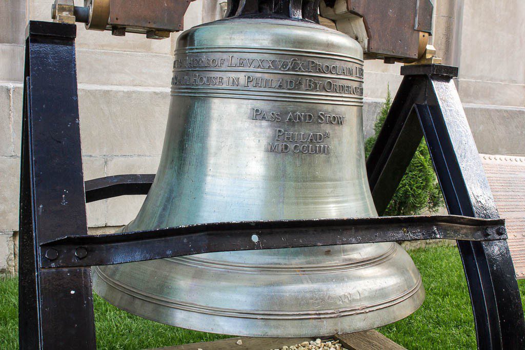 Liberty bell replica outside the capital building