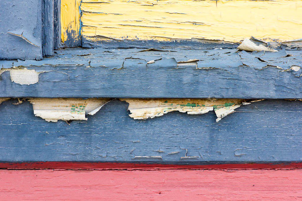 Colorful peeling paint