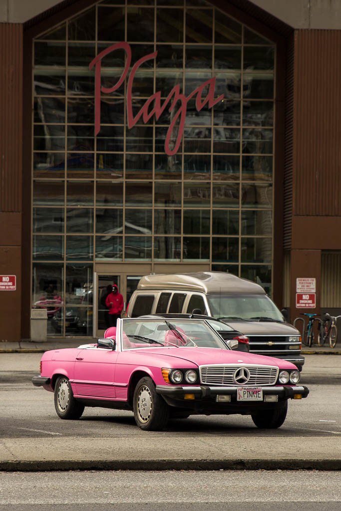 Fancy pink Mercedes