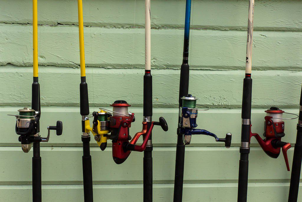 Row of fishing poles