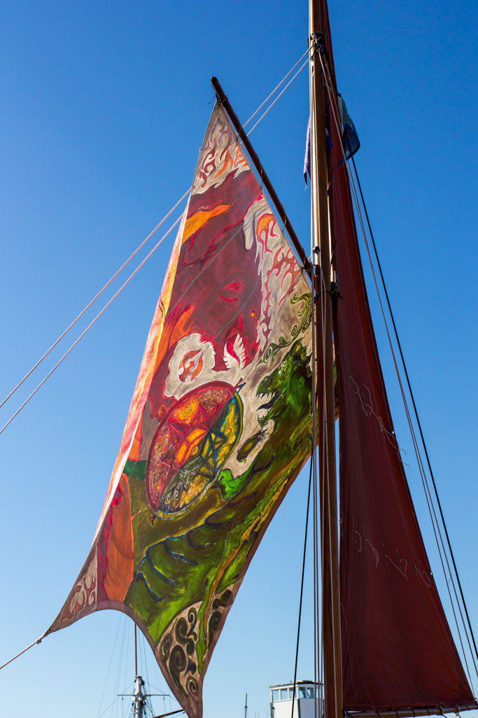 Colorful hand painted sail