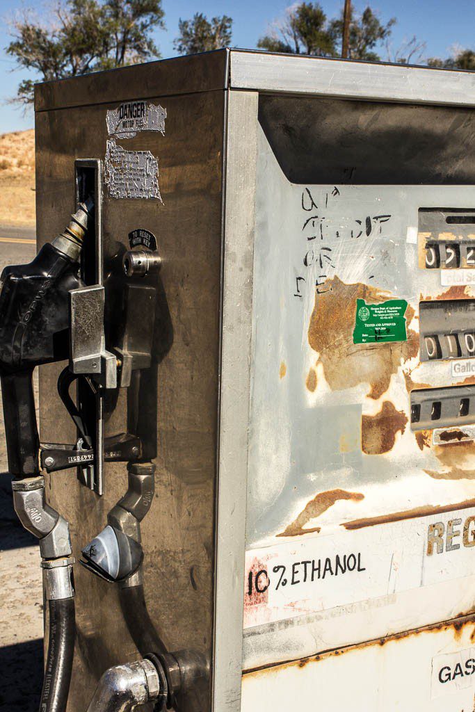 That gas pump doesn't look promising. Don't bring gas guzzling high maintenance sports cars out to the desert.