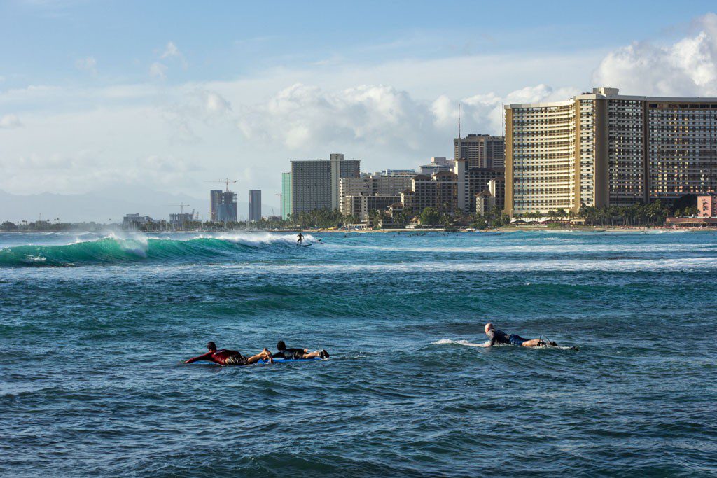 So many surfers. I've gathered that sport is popular here...