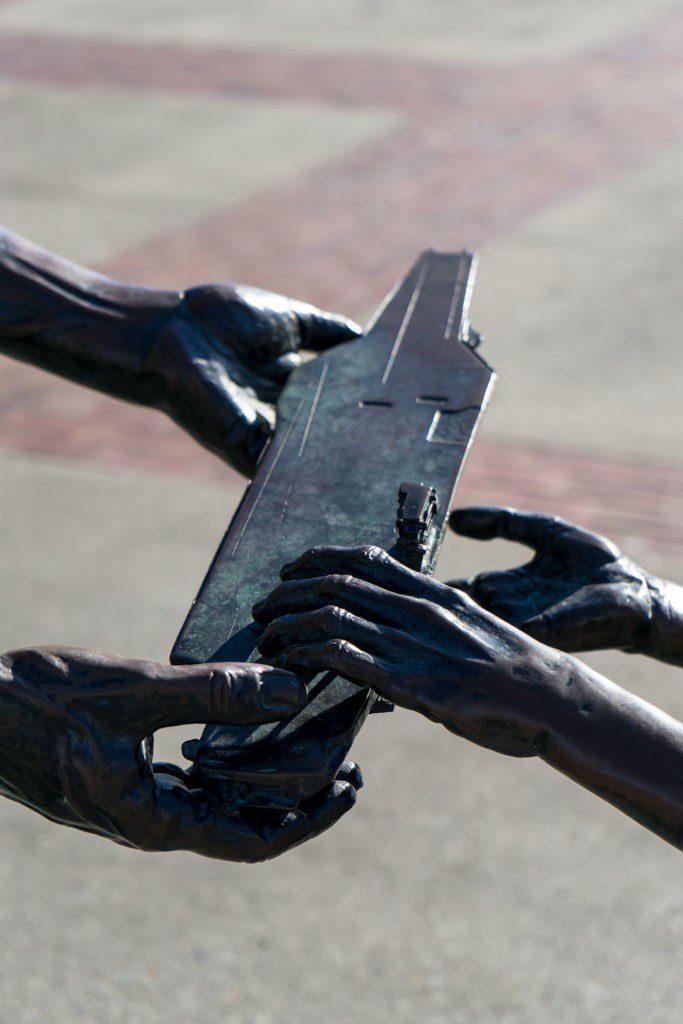 Statue in Bremerton. I dont like the lighting on this and my zoom is slightly off. I don't like it.