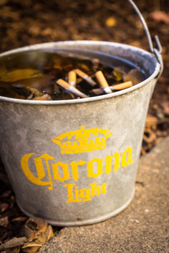 Nothing says "Bremerton" more than a Corona pail full of water and cigarette butts. LOL