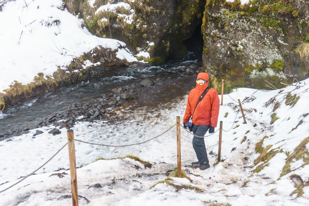 Jason by the entrance to the hidden waterfall