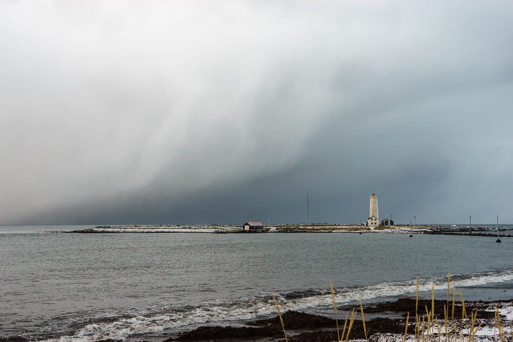 Storm blowing over the lighthouse