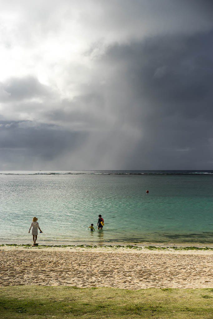 People playing on the beach.