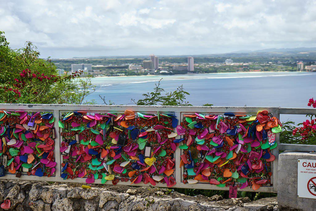 Part of the wall covered in locks