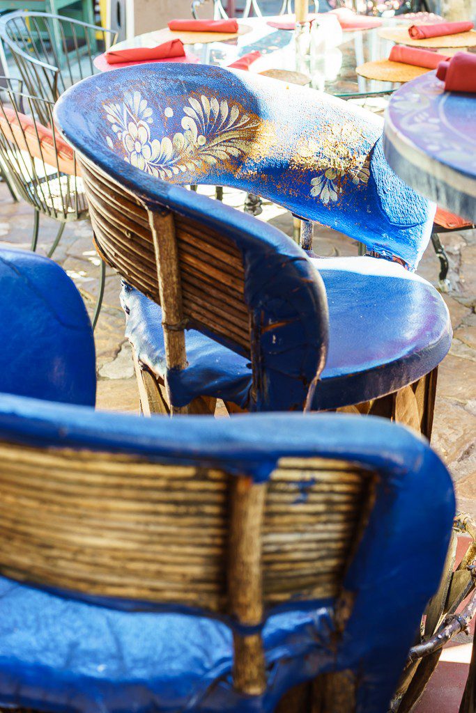 For some reason I really liked these hand painted blue chairs.