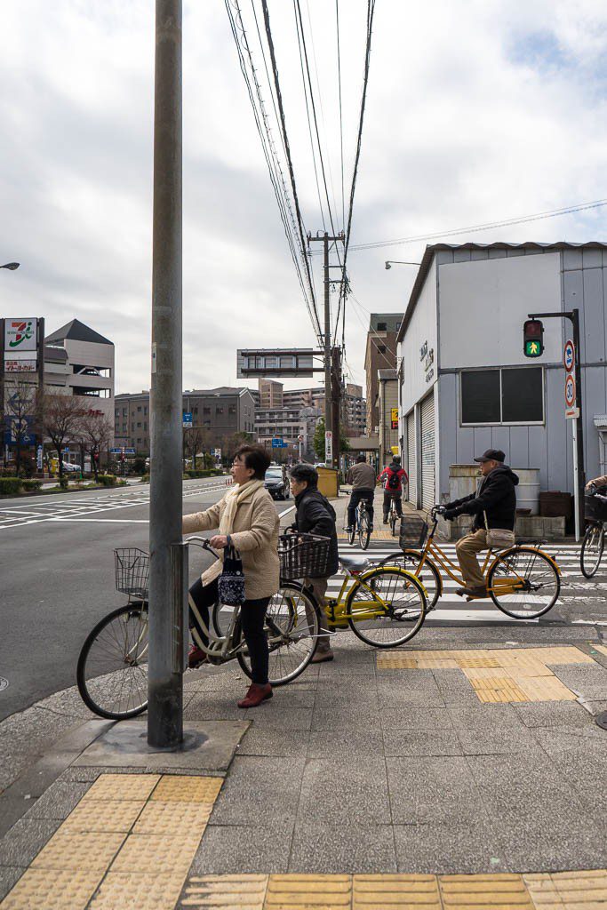 There are way more bicycles in Yokohama. It seems to be the main mode of transportation.