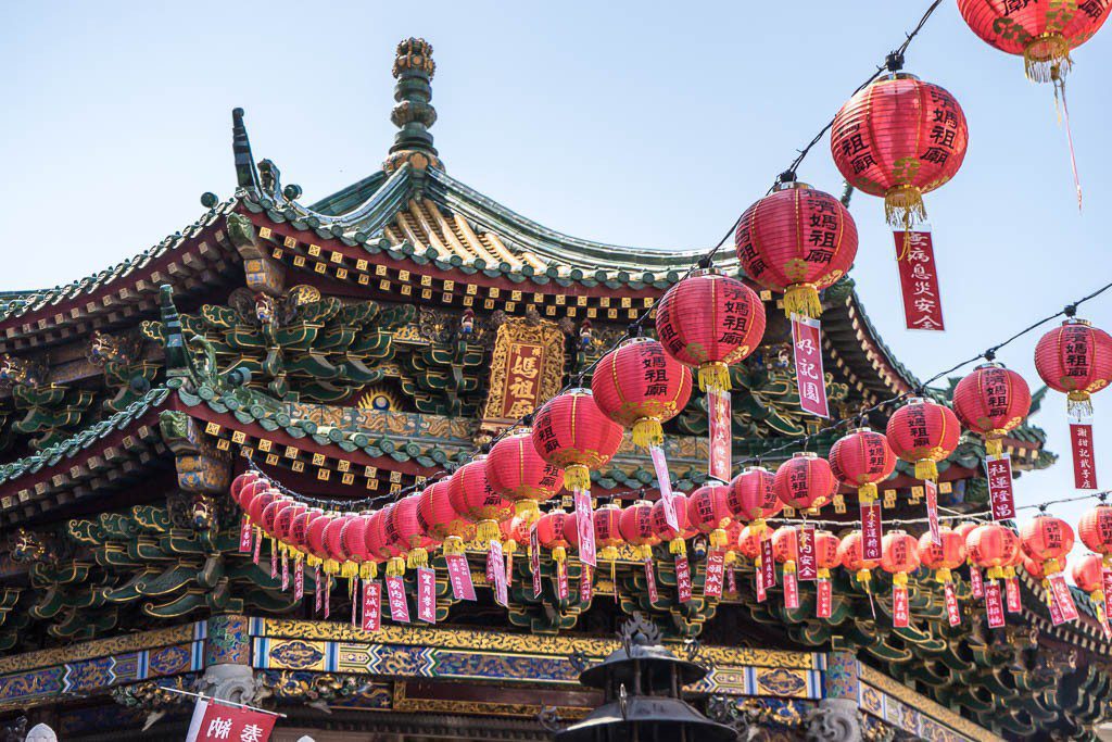 Strings of red lanterns