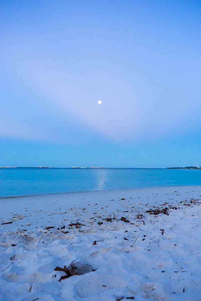 Reflection of the moon in the water