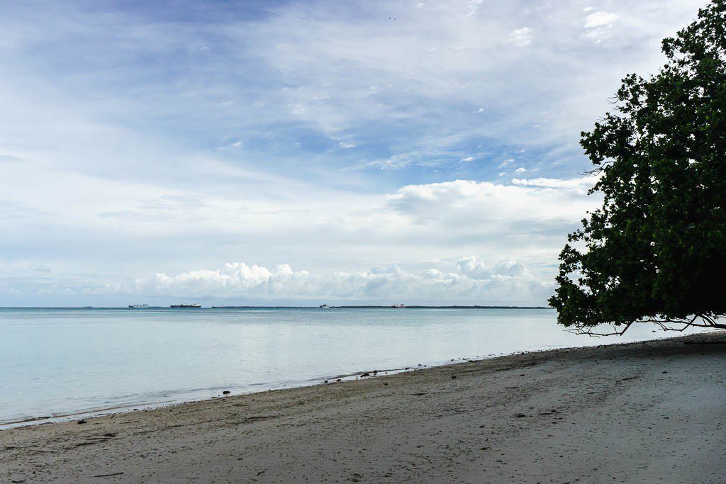 Calm blue water