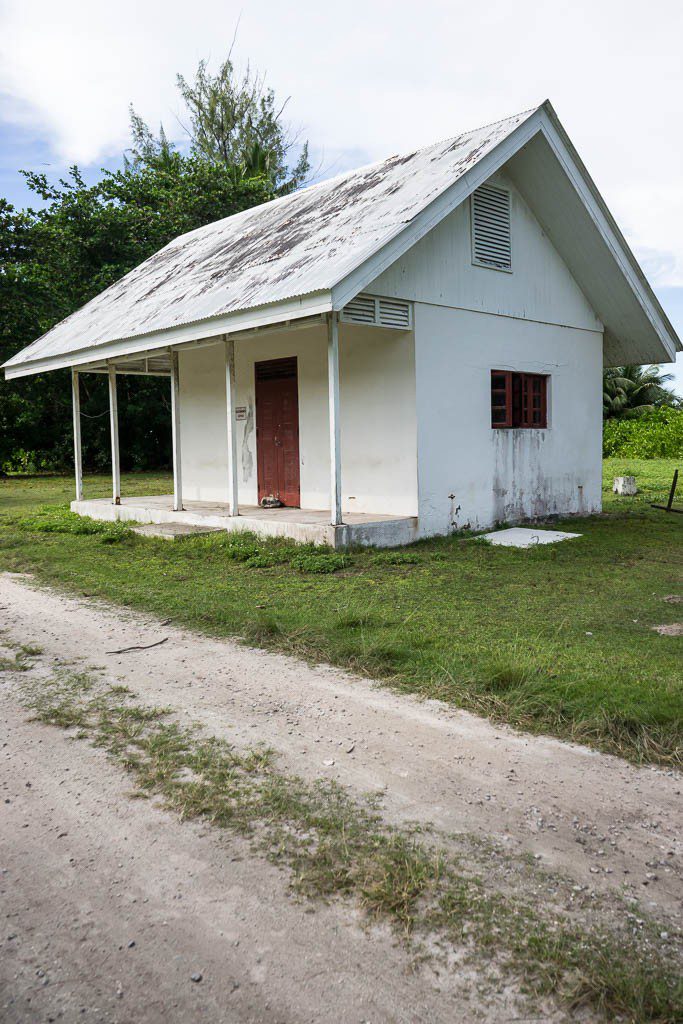 Small building right along the road.