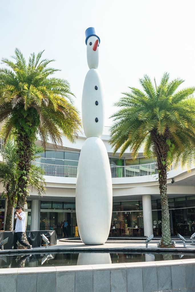 Giant snowman sculpture? No idea why... 