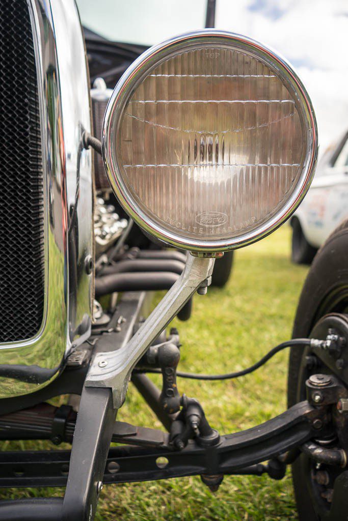 Classy headlight mount.