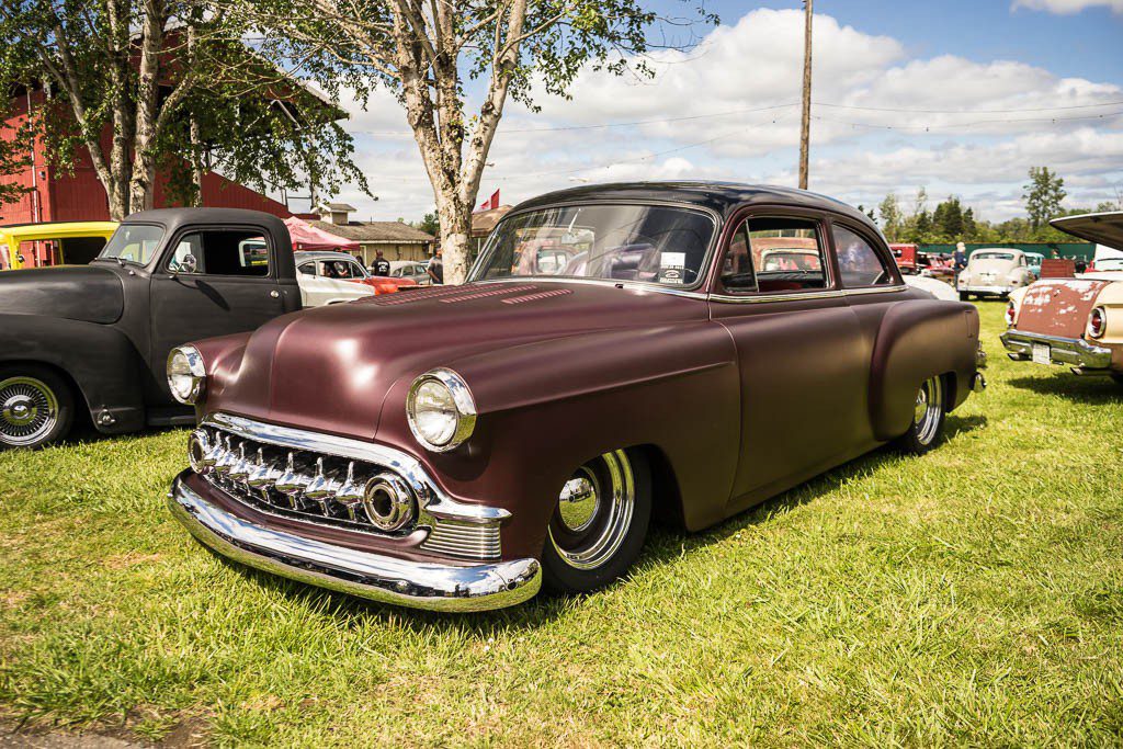 The burgundy with black roof is spot on.