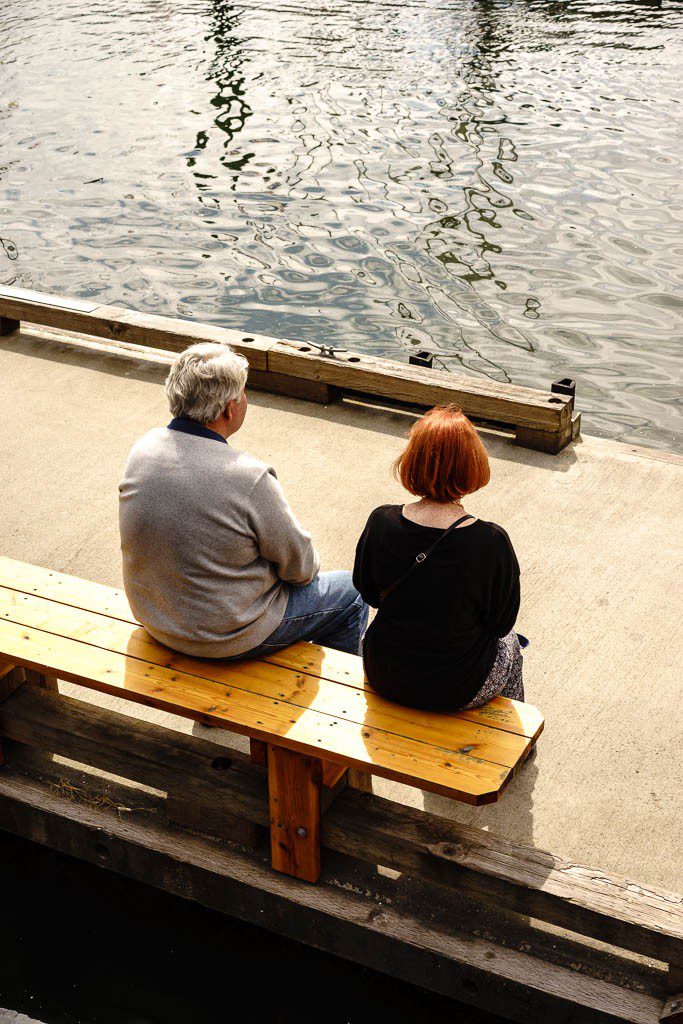 People on a bench.