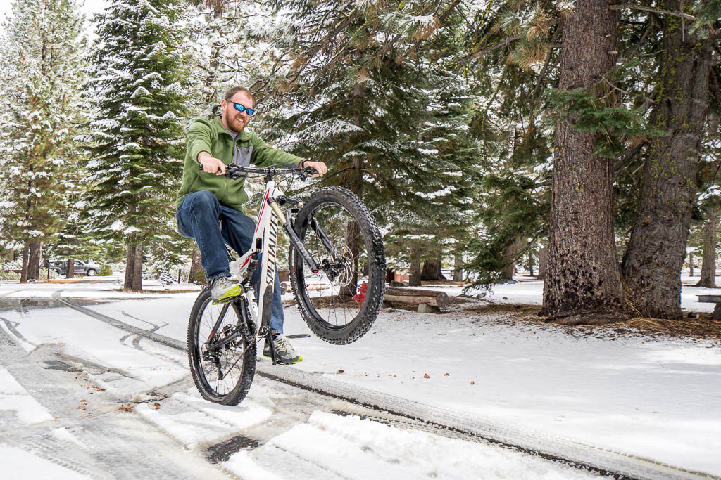 Jason got his bike out to play.  Show off.