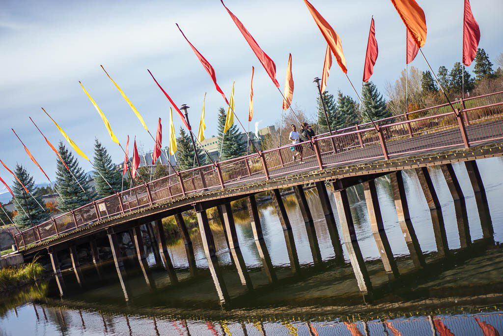 Flags on the bridge